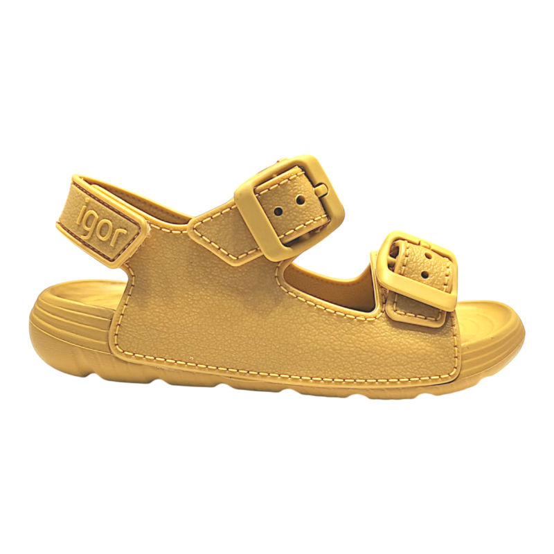 Sandali da mare unisex in gomma giallo pastello con doppia fibbia - Igor 2 Sandali da mare unisex in gomma giallo pastello con doppia fibbia - Igor