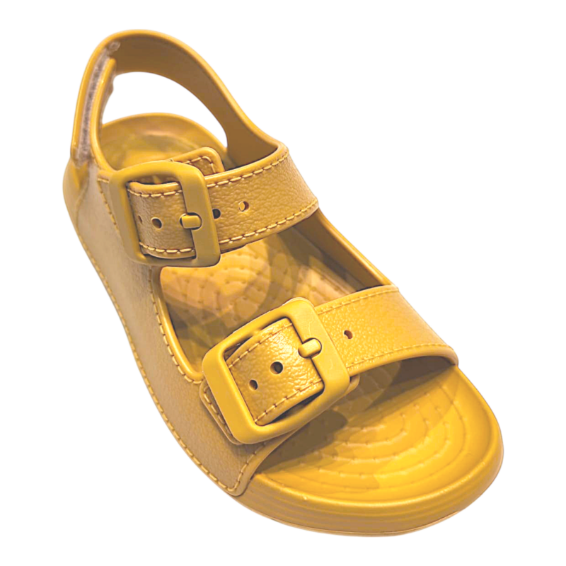 Sandali da mare unisex in gomma giallo pastello con doppia fibbia - Igor 1 Sandali da mare unisex in gomma giallo pastello con doppia fibbia - Igor