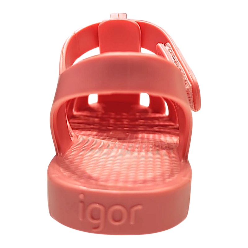 Sandali ragnetto per bambina da mare in gomma rosa con 50% di materiale riciclato e strappo - Igor 4 Sandali ragnetto per bambina da mare in gomma rosa con 50% di materiale riciclato e strappo - Igor