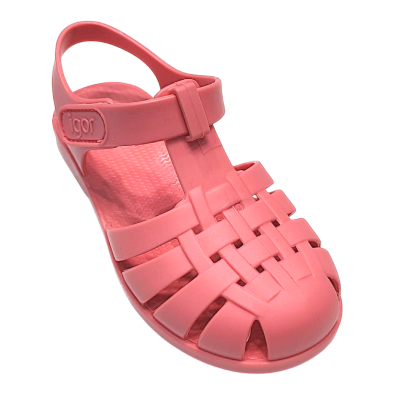 Sandali ragnetto per bambina da mare in gomma rosa con 50% di materiale riciclato e strappo - Igor 1 Sandali ragnetto per bambina da mare in gomma rosa con 50% di materiale riciclato e strappo - Igor