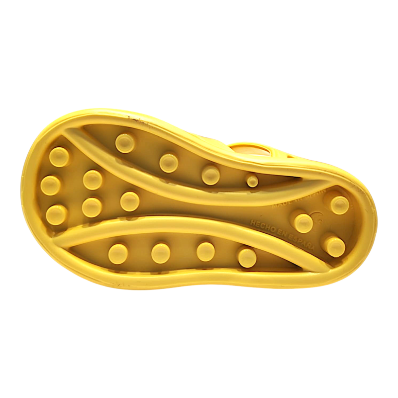 Sandali ragnetto primi passi unisex da mare in gomma giallo pastello con strappo - Igor 5 Sandali ragnetto primi passi unisex da mare in gomma giallo pastello con strappo - Igor