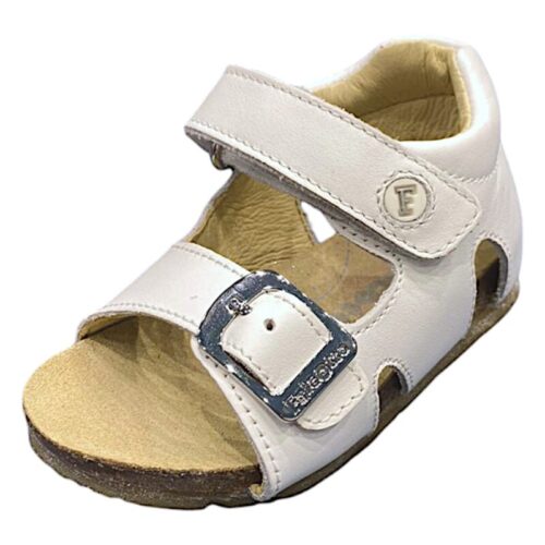 Sandalo Bea bianco per bambina con strappo e fibbia – Falcotto