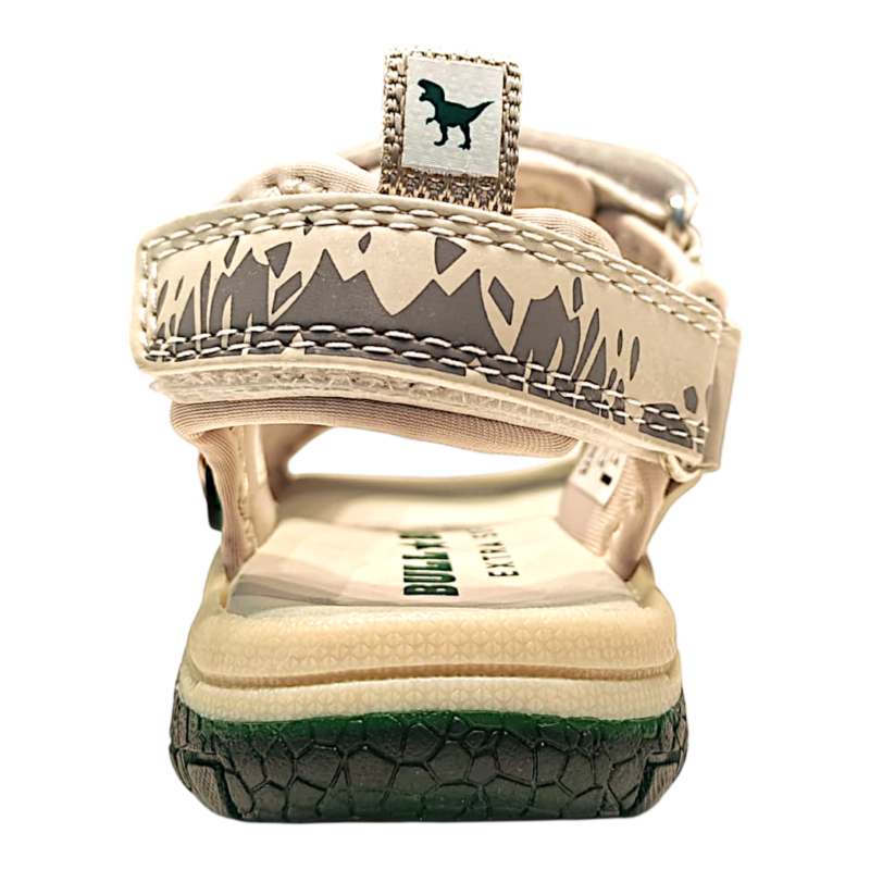 Sandalo Raptor bianco-verde per bambino con suono "ROAR" e tre strappi – Bull Boys 4 Sandalo Raptor bianco-verde per bambino con suono ROAR e tre strappi – Bull Boys