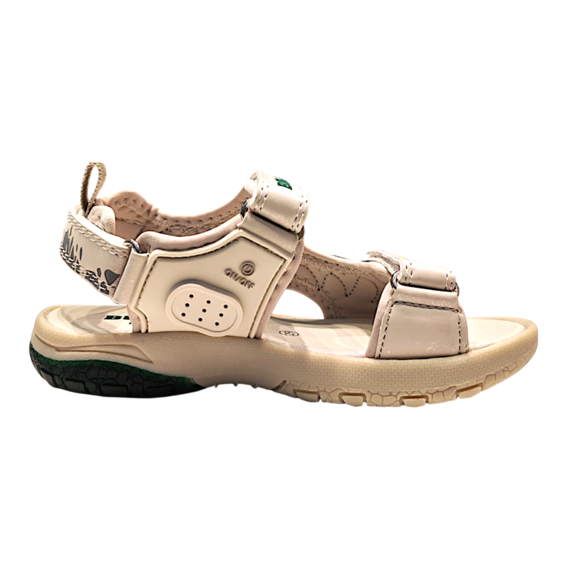 Sandalo Raptor bianco-verde per bambino con suono "ROAR" e tre strappi – Bull Boys 2 Sandalo Raptor bianco-verde per bambino con suono ROAR e tre strappi – Bull Boys
