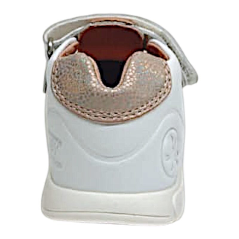Sandalo a ragnetto per bambina primi passi in pelle bianco-rosa con pesciolino e cuoricini – Biomecanics 4 Sandalo a ragnetto per bambina primi passi in pelle bianco-rosa con pesciolino e cuoricini – Biomecanics