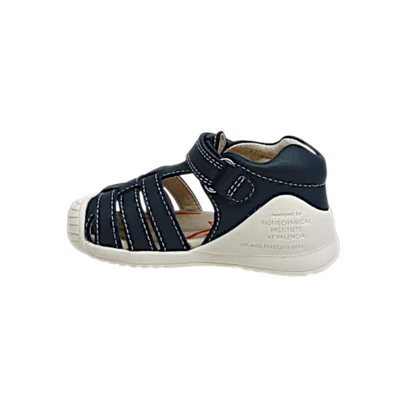 Sandalo a ragnetto per bambino primi passi in pelle blu petrolio con strappo – Biomecanics 3 Sandalo a ragnetto per bambino primi passi in pelle blu petrolio con strappo – Biomecanics