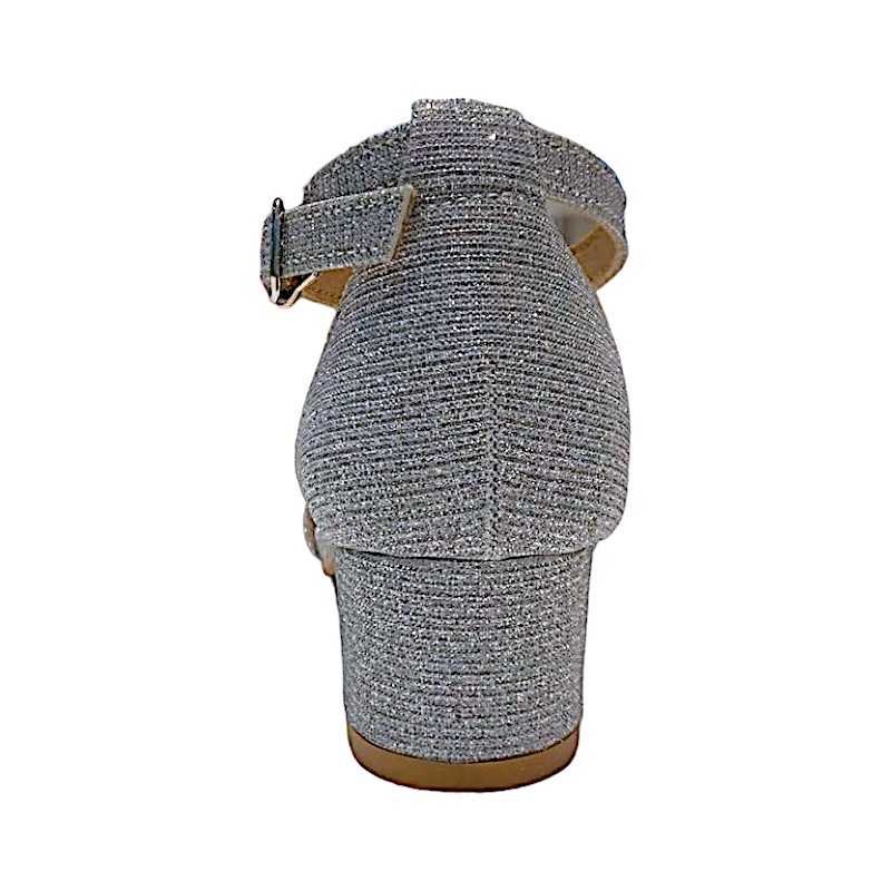 Sandalo argento glitter con tacco e fibbia – BACIO & BACIO 5 Sandalo argento glitter con tacco e fibbia – BACIO & BACIO