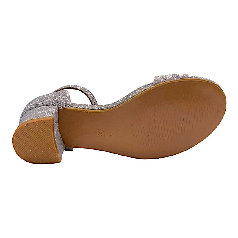 Sandalo argento glitter con tacco e fibbia – BACIO & BACIO 6 Sandalo argento glitter con tacco e fibbia – BACIO & BACIO