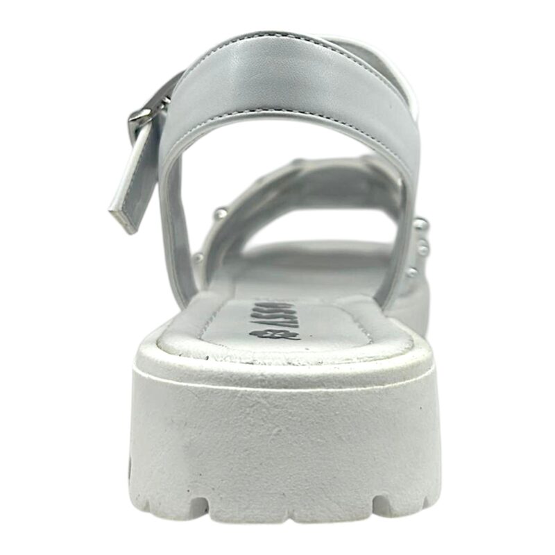 Sandalo bambina bianco con borchie e suola alta – Asso 4 Sandalo bambina bianco con borchie e suola alta – Asso
