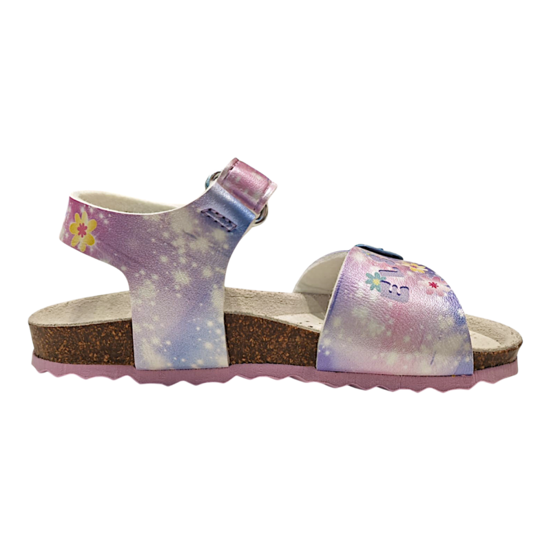 Sandalo bambina frozen dark lilac-glitter tipo birkenstock con strappo e fibbia frontale - Geox 2 Sandalo bambina frozen dark lilac-glitter tipo birkenstock con strappo e fibbia frontale - Geox