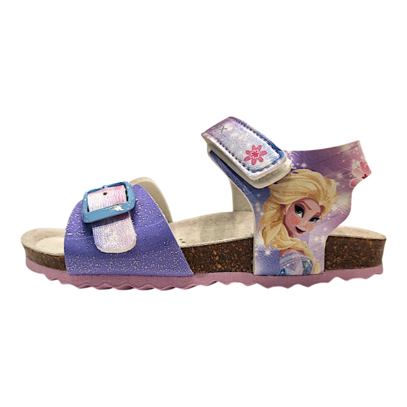 Sandalo bambina frozen dark lilac-glitter tipo birkenstock con strappo e fibbia frontale - Geox 3 Sandalo bambina frozen dark lilac-glitter tipo birkenstock con strappo e fibbia frontale - Geox