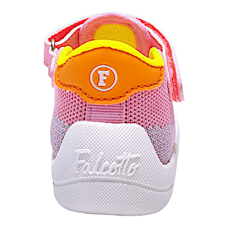 Sandalo bambina primi passi occhietti in tessuto modello cocoon con strappo fucsia-multicolor - Falcotto