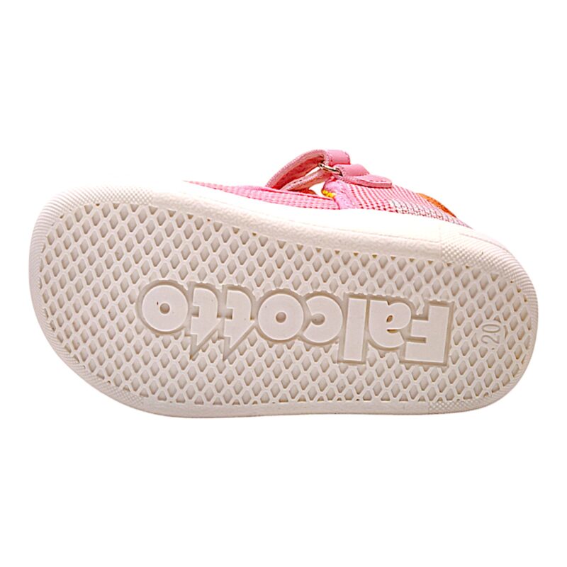 Sandalo bambina primi passi occhietti in tessuto modello cocoon con strappo fucsia-multicolor - Falcotto