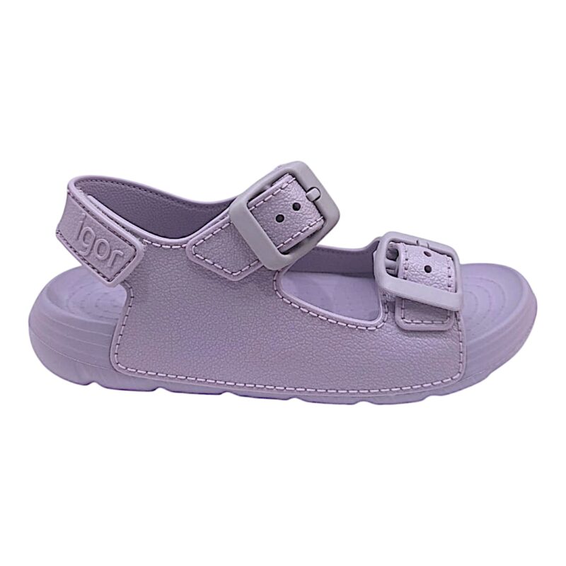 Sandalo bambino da mare in gomma color viola-malva e strappo - Igor