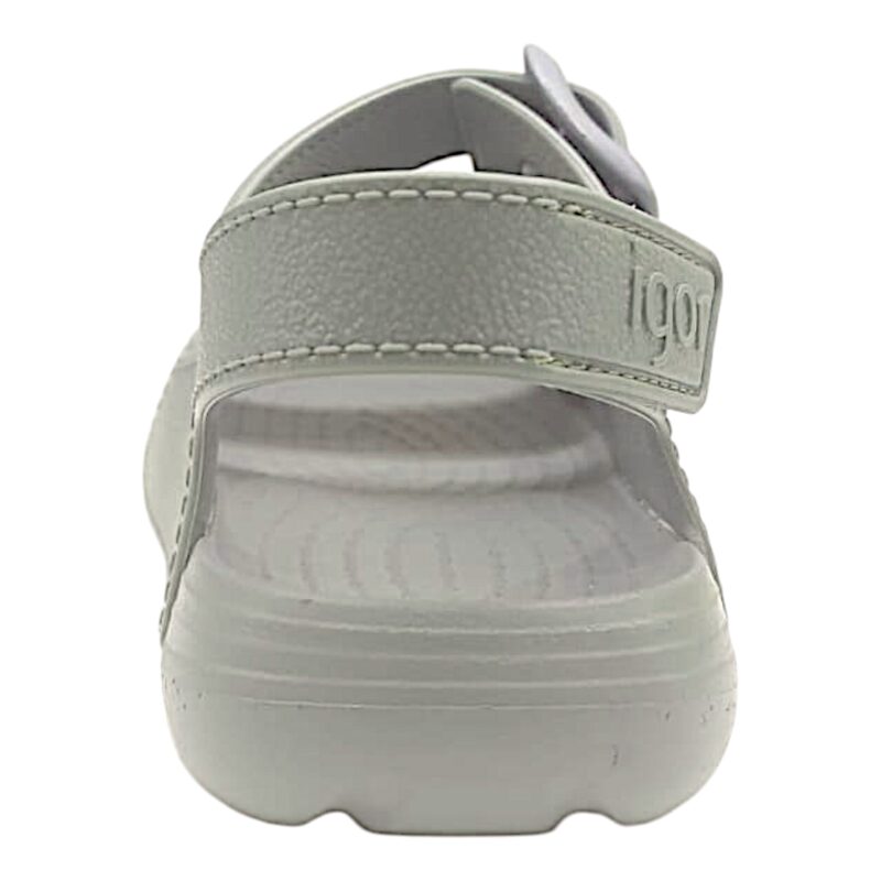 Sandalo bambino da mare in gomma verde-grigio e strappo - Igor