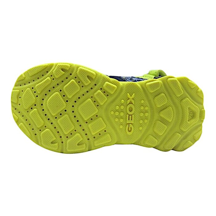 Sandalo bambino-ragazzo navy-lime con doppio strappo - Geox