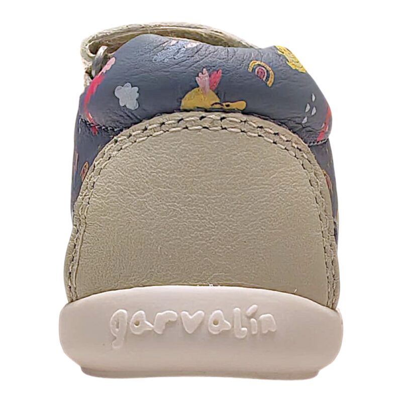 Sandalo barefoot blu indigo primi passi per bambino con draghetti multicolor e doppio strappo – Garvalín 3 Sandalo barefoot blu indigo primi passi per bambino con draghetti multicolor e doppio strappo – Garvalín