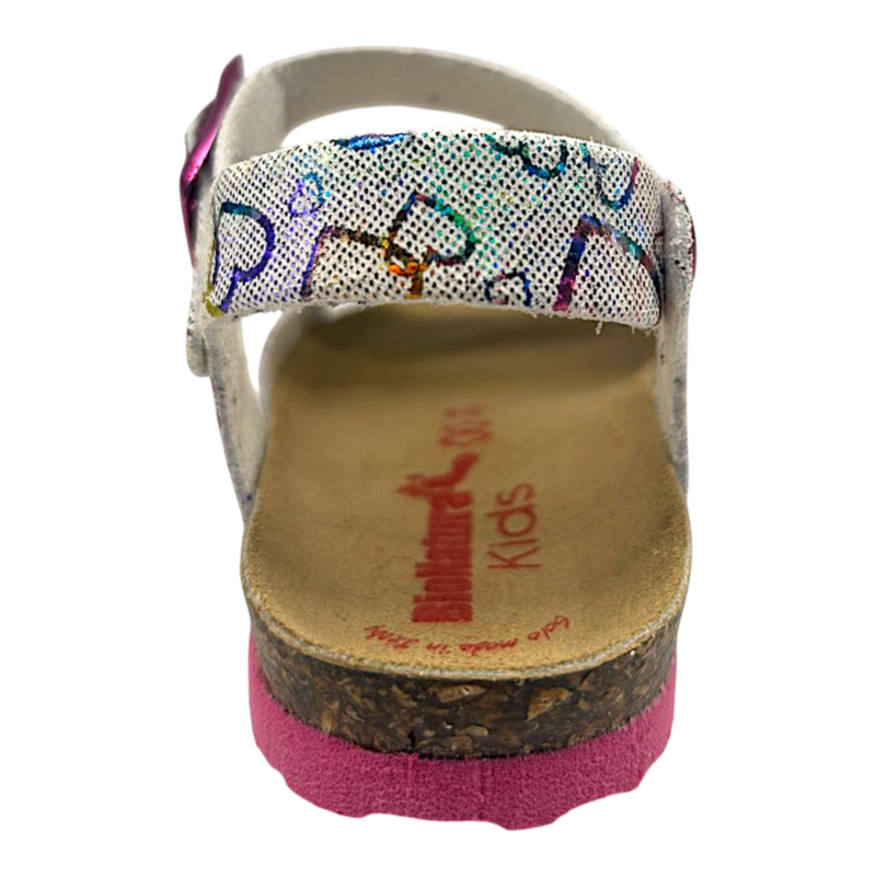 Sandalo bianco per bambina con disegni multicolor e doppia fibbia – BioNatura 4 Sandalo bianco con disegni multicolor e doppia fibbia per bambina – BioNatura