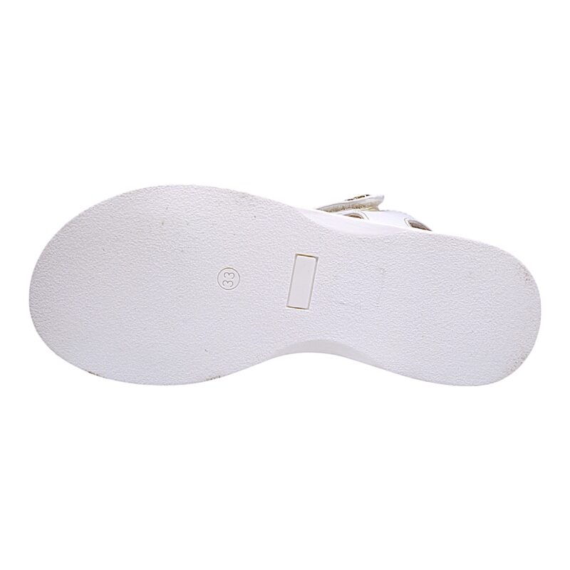 Sandalo bianco con fascia tipo hermess con strass e strappo - Asso