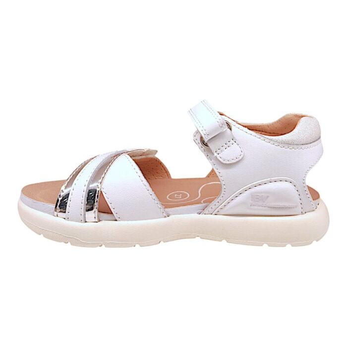 Sandalo bimba bianco con stellina argento – Biomecanics