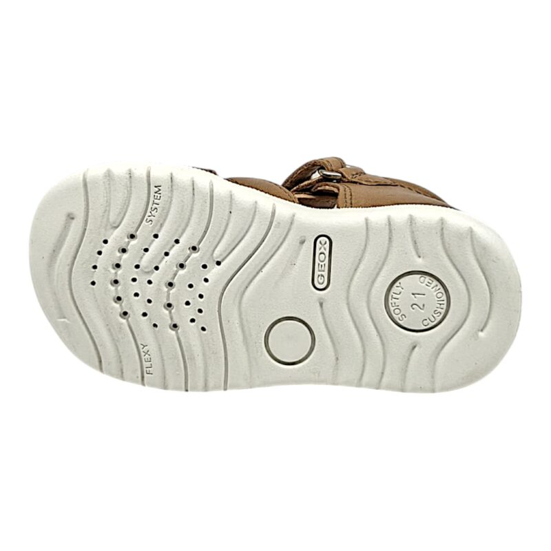 Sandalo bimbo granchietto in pelle color cuoio con strappo - Geox 5 Sandalo bimbo granchietto in pelle color cuoio con strappo - Geox