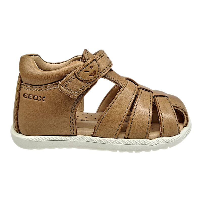 Sandalo bimbo granchietto in pelle color cuoio con strappo - Geox 2 Sandalo bimbo granchietto in pelle color cuoio con strappo - Geox