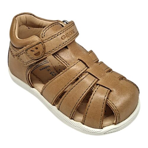 Sandalo bimbo granchietto in pelle color cuoio con strappo - Geox