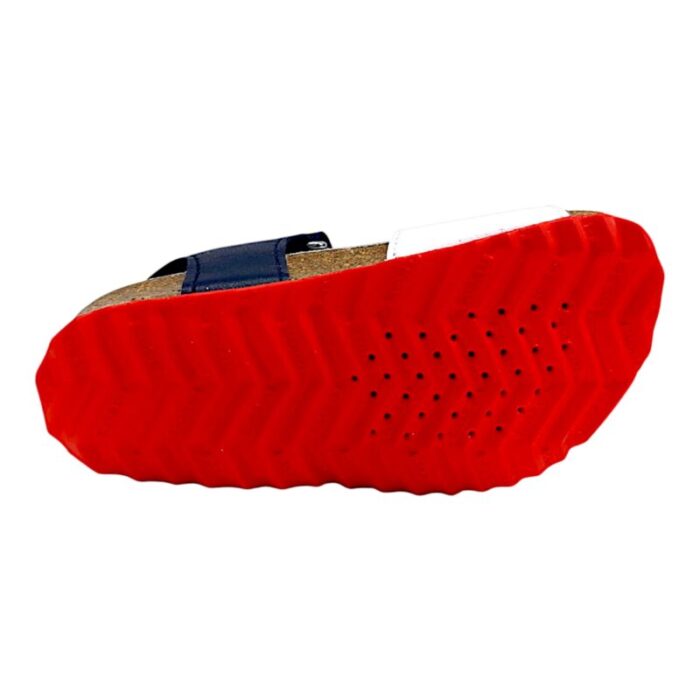 Sandalo bimbo primi passi mickey mouse navy-optic white con doppio strappo - Geox