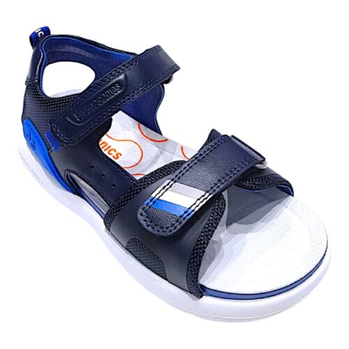 Sandalo blu con dettagli celeste e doppio strappo – Biomecanics