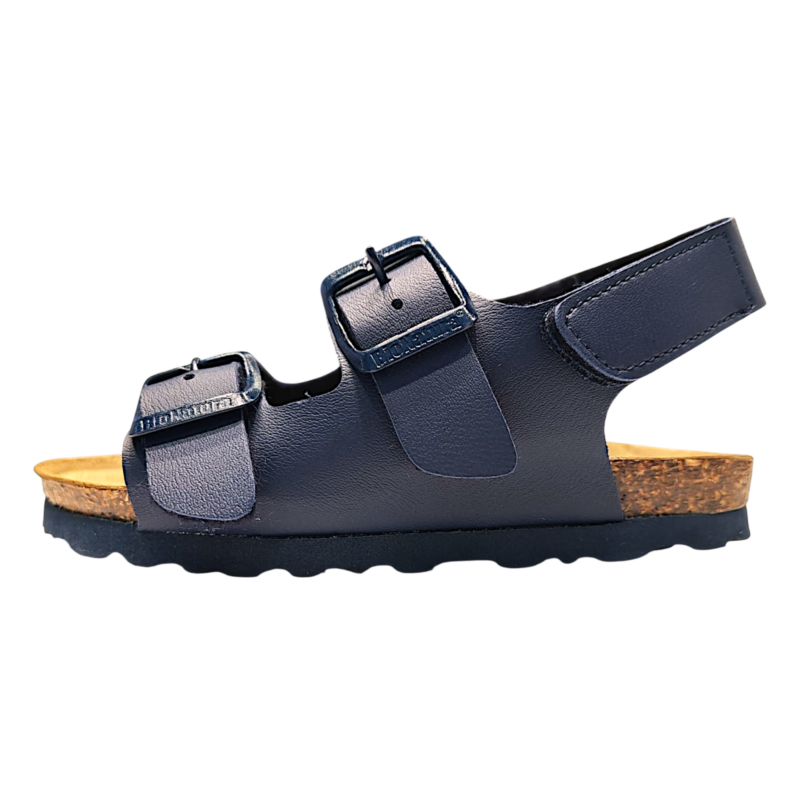Sandalo blu per bambino con doppia fibbia e strappo posteriore – BioNatura 3 Sandalo blu per bambino con doppia fibbia e strappo posteriore – BioNatura