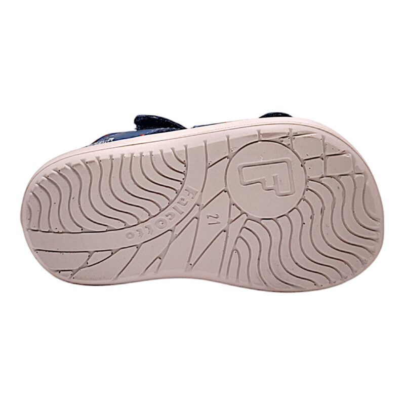 Sandalo blu per bambino con tartarughe colorate e strappi - Falcotto