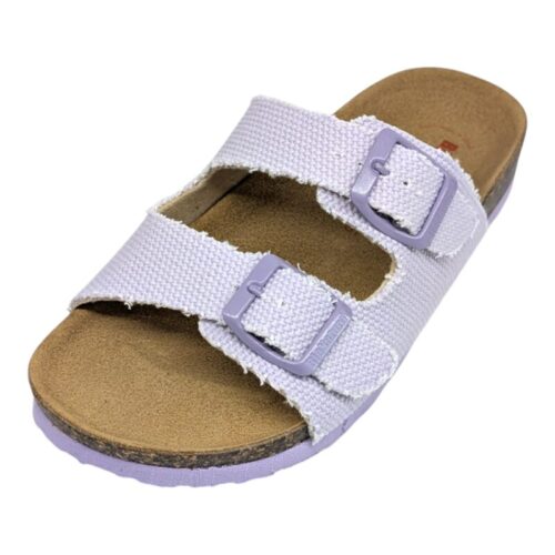 Sandalo, ciabatta per bambina in tessuto lilla - BioNatura