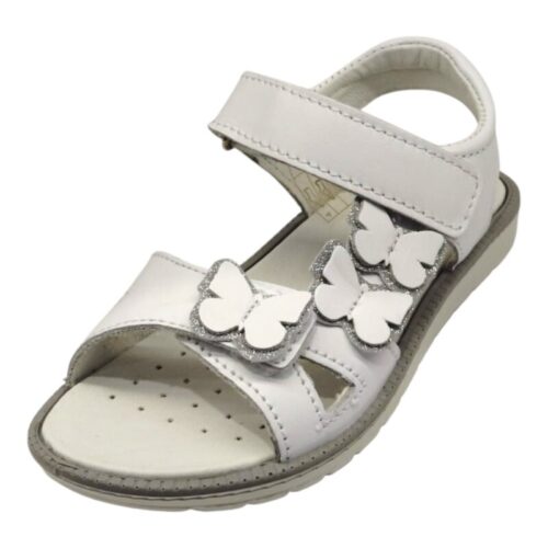 Sandalo con strappi per bambina bianco con farfalle bianche decorative – Primigi