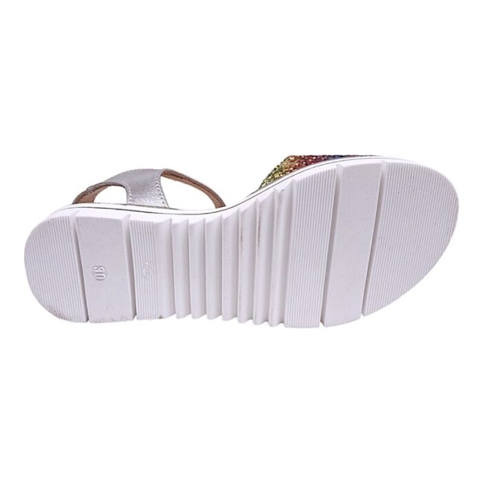 Sandalo glitter multicolor per bambina con chiusura argento - Chiara Luciani