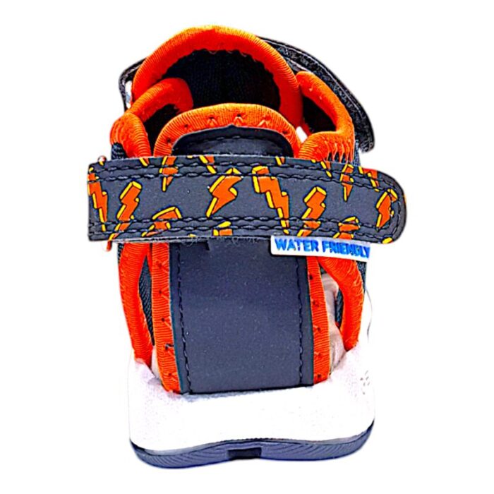 Sandalo granchietto unisex in tessuto con strappo navy-orange - Geox