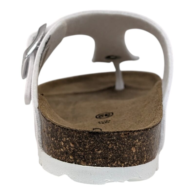 Sandalo infradito bianco per bambina in similpelle con fibbia - Grunland