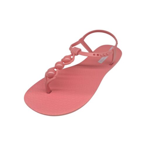 Sandalo infradito in gomma chiuso dietro rosa salmone con fascia centrale con sfere – Ipanema