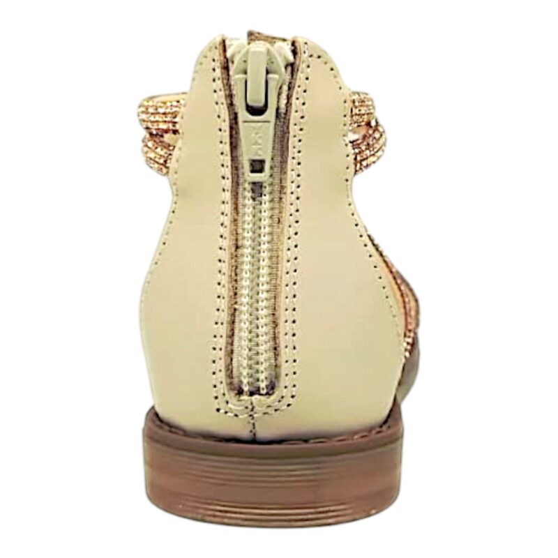 Sandalo nude per bambina con zip posteriore e fasce a incrocio decorate da strass crystal – Chiara Luciani 4 Sandalo nude per bambina con zip posteriore e fasce a incrocio decorate da strass crystal – Chiara Luciani