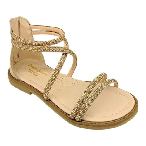 Sandalo nude per bambina con zip posteriore e fasce a incrocio decorate da strass crystal – Chiara Luciani 17 Sandalo nude per bambina con zip posteriore e fasce a incrocio decorate da strass crystal – Chiara Luciani