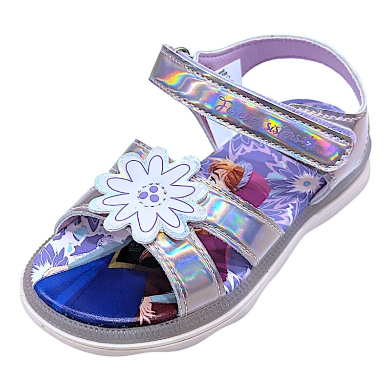 Sandalo per bambina Frozen rosa-lilla cangiante con strappo e luci – FLA Europe 1 Sandalo per bambina Frozen rosa-lilla cangiante con strappo e luci – FLA Europe
