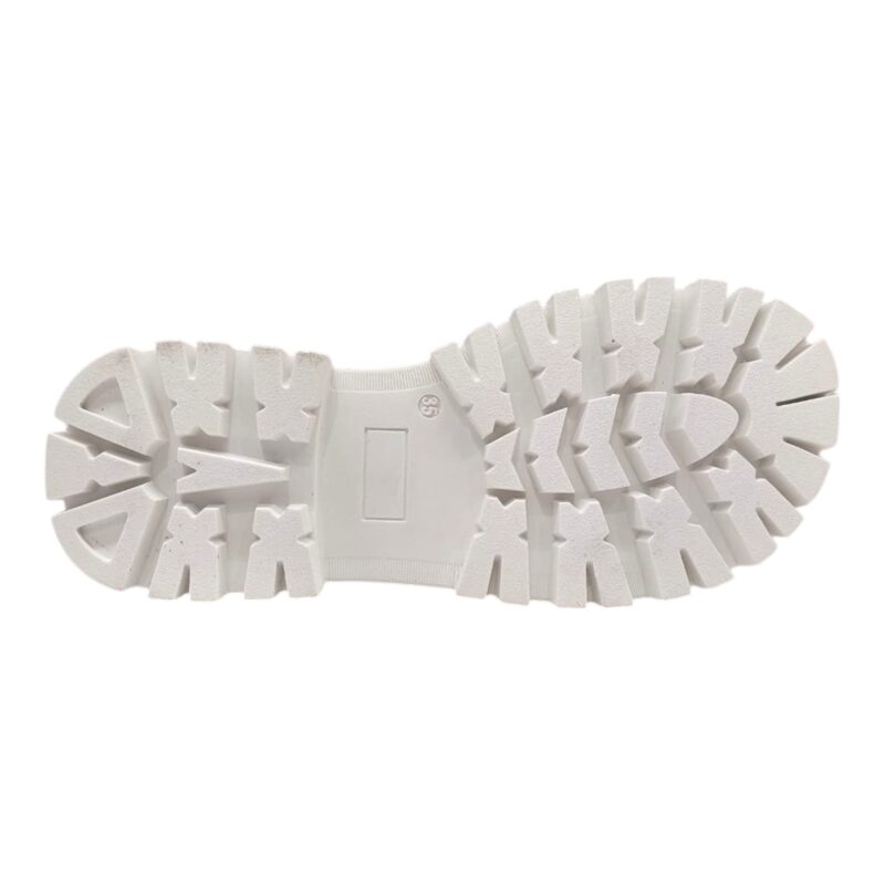 Sandalo per bambina Liverpool bianco con borchie e zip (suola spessa) - Cult