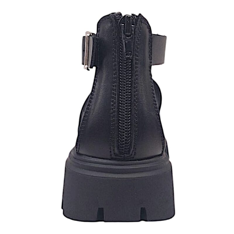 Sandalo per bambina Liverpool nero con borchie e zip (suola spessa)