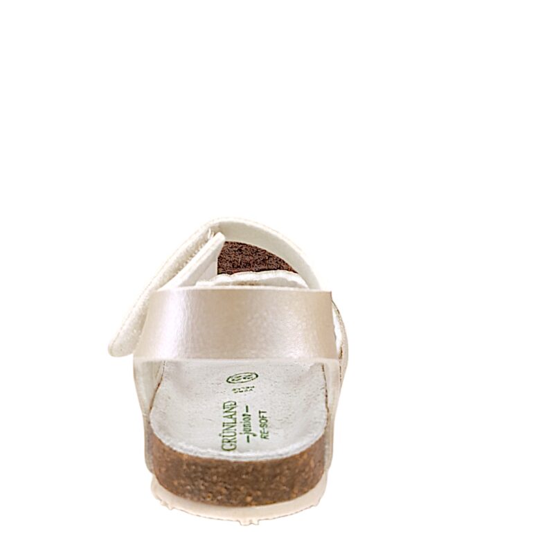 Sandalo per bambina con strappo bianco madreperlato e svarovski - Grunland