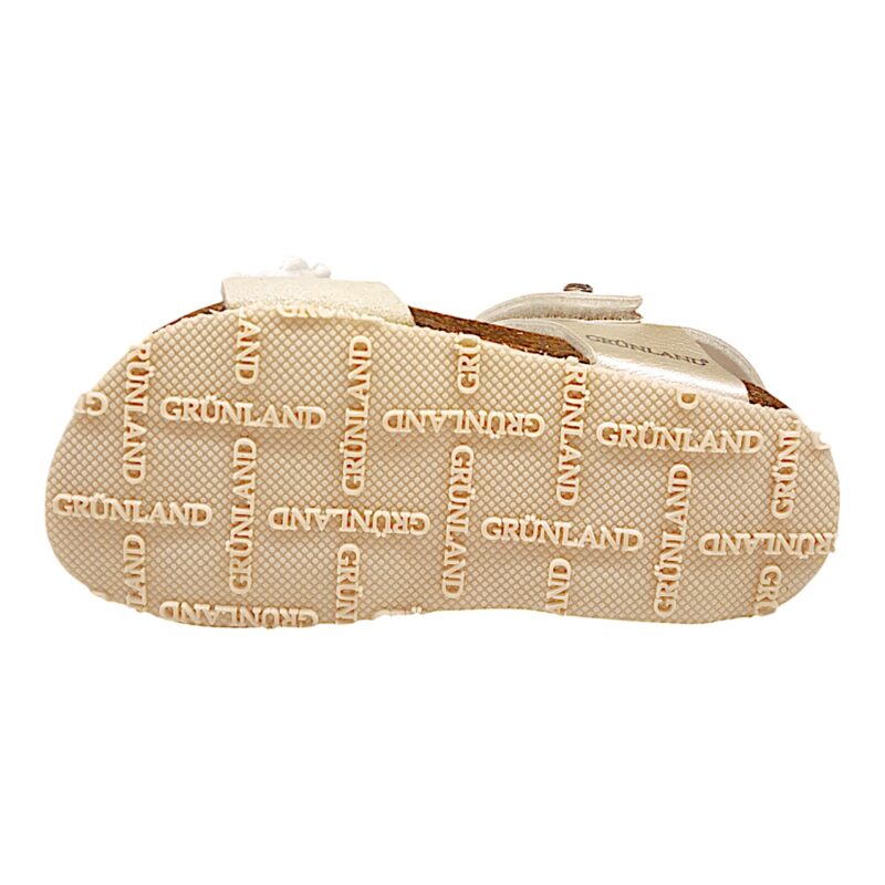 Sandalo per bambina con strappo bianco madreperlato e svarovski - Grunland