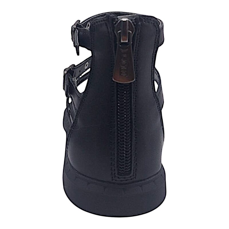 Sandalo per bambina malaga nero con borchie e zip (suola bassa) - Cult