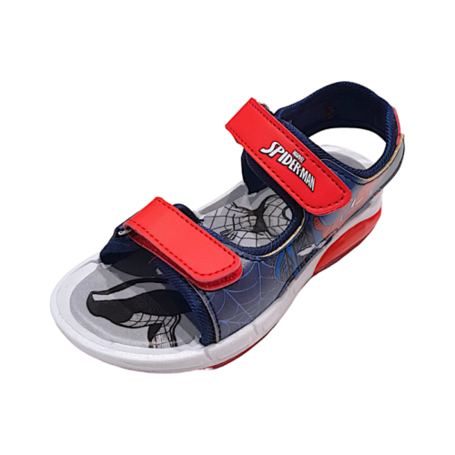 Sandalo per bambino Spider-Man blu-rosso con luci e doppio strappo – FLA Europe