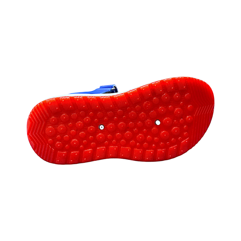 Sandalo per bambino Super Mario blu cobalto-rosso con doppio strappo e luci – FLA Europe 6 Sandalo per bambino Super Mario blu cobalto-rosso con doppio strappo e luci – FLA Europe