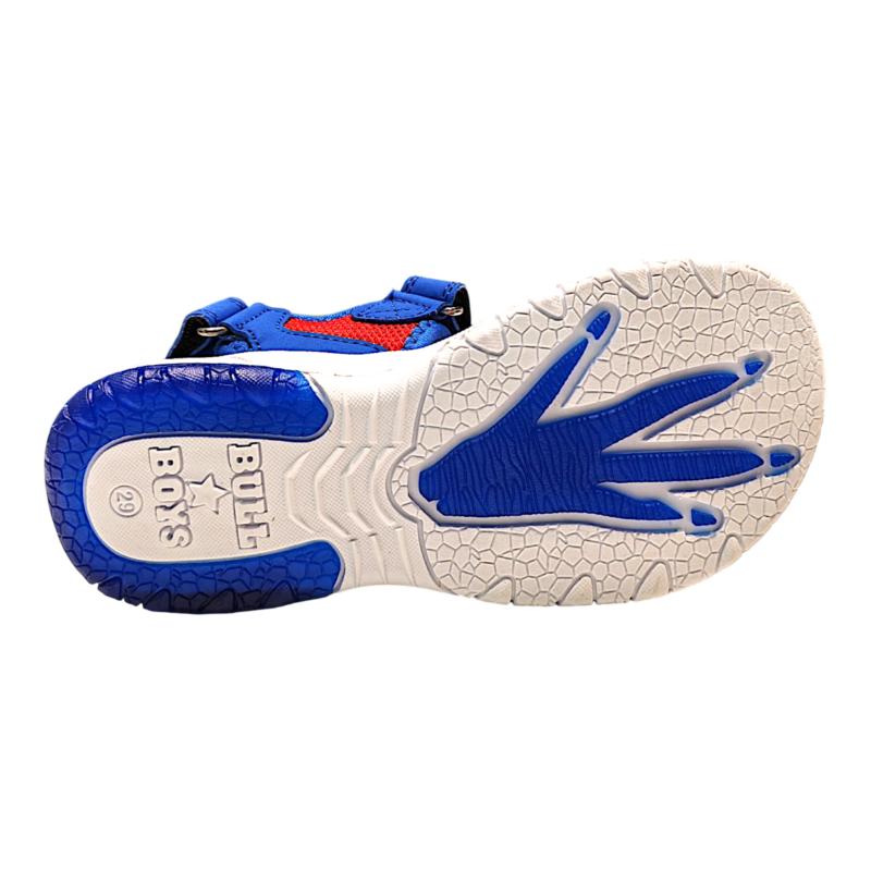 Sandalo per bambino con scheletro T-Rex royal blue-red-white con tre strappi e luci – Bull Boys 5 Sandalo per bambino con scheletro T-Rex royal blue-red-white con tre strappi e luci – Bull Boys