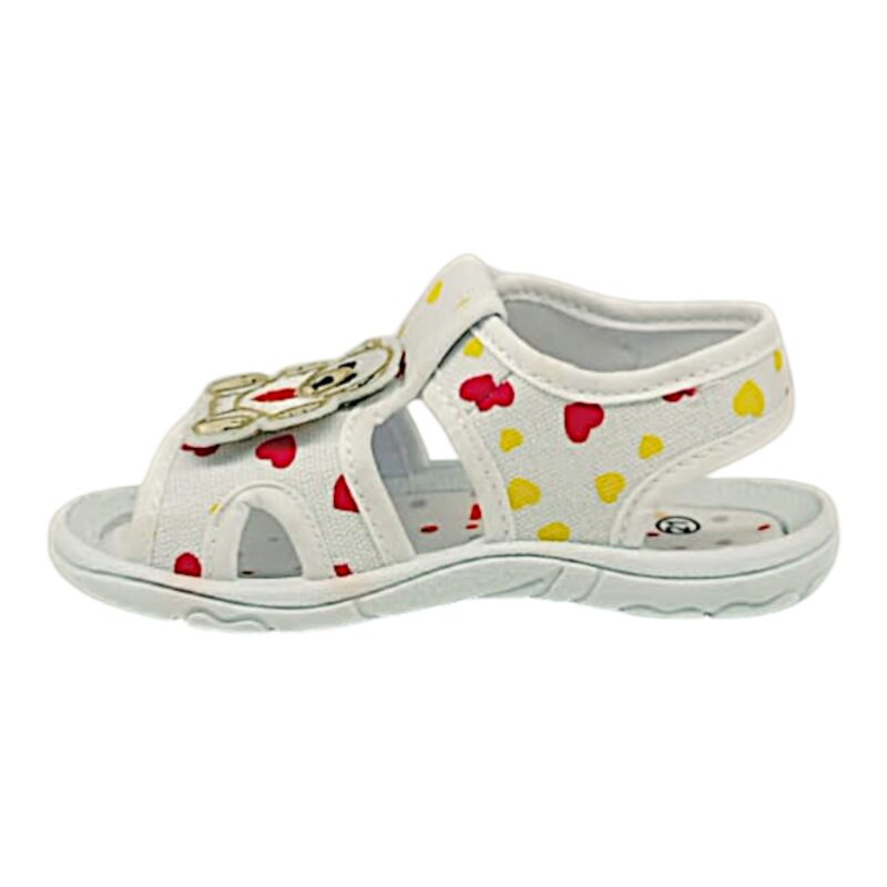 Sandalo primi passi Trudi school bianco con orsetto, cuoricini e apertura a strappo – Easy Shoes 3 Sandalo primi passi Trudi school bianco con orsetto, cuoricini e apertura a strappo– Easy Shoes