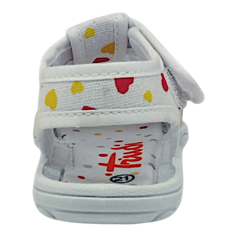 Sandalo primi passi Trudi school bianco con orsetto, cuoricini e apertura a strappo – Easy Shoes 4 Sandalo primi passi Trudi school bianco con orsetto, cuoricini e apertura a strappo– Easy Shoes
